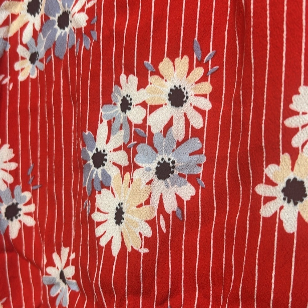 MADEWELL Women’s Red Blouse with Flower Pattern Size Medium - Picture 4 of 8